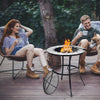 Outdoor Garden Wood Burning Fire Pit Log Burner Firepit Round Coffee Table