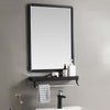 Modern Bathroom Mirror With Storage Shelf Rectangular Black Frame Wall Mirrors