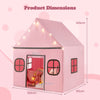 Kids Play Tent Large Playhouse w/ Side Storage Pocket-Pink + Grey