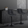 Ralex-chair Bar Stools Set of 2,Swivel Counter Height Barstools with Back,Black