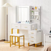 Dressing Table White Desk Makeup Vanity Table Drawers Stool Set Shelf Dresser