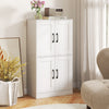Pantry Cabinet Floor Storage Cabinet with Adjustable Shelves-White