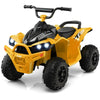 DORTALA 12V Kids Ride On ATV Electric Quad w/ LED Lights – Yellow Toy Car