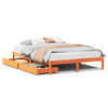 Bed Frame with Drawers Wax Brown 140x190 Solid Wood Pine F7S9