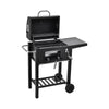 57cm Charcoal Grill BBQ with Thermometer, Stand Wheels& Cooker with Porcelain