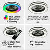 Kanlux PLAVE LED Ceiling Fan Light – RGB & CCT, Remote, 48W, Reversible Airflow
