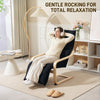 Wooden Armchair, Upholstered Acccent Chair with Adjustable Footrest, Poang Chair
