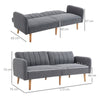 3 Seater Linen Sofa Bed with Adjustable Backrest for Living Room