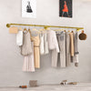Extra Long Industrial Gold Pipe Clothing Rack Wall Ceiling Clothes Garment Rack