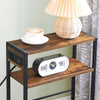 HOOBRO Slim Side Table with Charging Station Narrow End Table Bedside Table