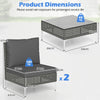 3 Pieces Patio Furniture Set PE Rattan Conversation Set Grey