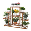 38" Tall Wood Plant Stand Carbonized Flower Rack Garden Corner Balcony Kitchen