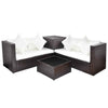 4 Piece Garden Lounge Set with Cushions Poly Rattan Brown vidaXL