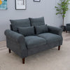 2 Seater faux leather/Linen Fabric Love Seat Sofa Armchair with Footstool Couch