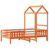 Bed Frame with Roof Wax Brown 80x200 Solid Wood Pine V8B3