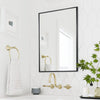 Black Bathroom Mirror Metal Rectangle Framed Home Glass Wall Mounted Vanity