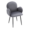 Grey Velvet Dining Chairs Metal Legs Modern Stylish Home Kitchen Lounge Office
