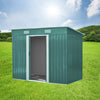 4x8FT Green Metal Garden Shed Storage Sheds Heavy Duty With Free Base Foundation
