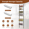 Over The Door Pantry Rack Adjustable Behind Door Organizer w/ 6 Metal Baskets