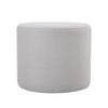 Round Sofa Side Tea Table & Linen Ottoman Footstool Under Desk Chair Living Room