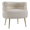 White Teddy Sherpa Upholstered Tub Accent Chair Barrel Chair Occasional Armchair