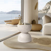 FATIVO Round Terrazzo Side Table Accent Table Outdoor Bar Stool Patio Deck Table