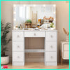 Dressing Table Vanity Set With LED Mirror Drawer Make up Desk Bedroom Furniture
