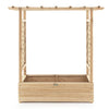 Indoor Outdoor Wood Planter with Arch Trellis & Hanging Roof-Natural