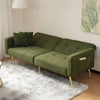 Fabric Sofa Bed Love Seat Sofa Settee Couch with Metal Legs & Cushions Green