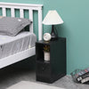 Slim Tall Bedside Table Cabinet with Drawer & Storage Space for Bedroom