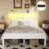 4ft6 Heavy Duty Metal Bed Frames with LED Light Headboard & Charging Socket Vjdm