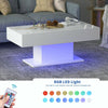 LED High Gloss Coffee Table White Modern Sofa Cocktail Center Table Living Room