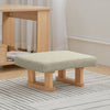 Small Padded Pouffe Foot Stool Wooden Legs Linen Fabric Footrest Seat Children