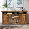 Industrial TV Stand for TVs up to 65” Fireplace TV Stand Entertainment Center