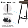 Set of 2 Bar Stools Faux Leather Back Upholstered Metal Legs Barstool Pub Chair