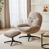 Home Office Swivel Chair Chenille Recliner Sofa Chairs Lounge Armchair Footstool