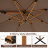 297cm Patio Cantilever Umbrella Square Double-Top Offset Umbrella Coffee