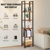 6Tier Industrial Corner Shelf Freestanding Tall Corner Storage Bookshelf Furnitu