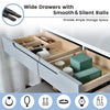 Modern Dressing Table Set with Light Mirror Stool Makeup Desk with Drawer Grey