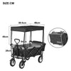 Beach Trolley Cart Outdoor Utility Garden Cart Folding Wagon Pull Along W/Canopy