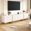 TV Stand TV Unit Sideboard Cabinet 3-Door 2-Drawer Storage Furniture White+Gold