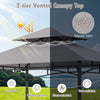 242 x 153 cm Outdoor Grill Gazebo Double Tiered BBQ Canopy Tent-Grey