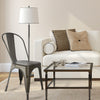 Set of 4 Metal Dining Chairs Industrial Kitchen Chairs Stackable Seat Bronze