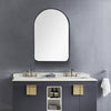 Modern Arch Metal Frame Bathroom Glass Wall Mounted Vanity Makeup Mirror Black