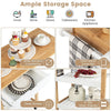 Rolling Kitchen Storage Trolley Cart Cupboard Island Shelves W/ Drawer &Handle