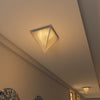 Modern Table Lamp Triangular Base With Frosted Glass Shade Nightstand Side Lamp