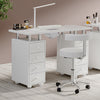 Beauty Salon Nail Art Tattoo Manicure Table Technician Station with Wheels Fan
