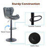 2x Bar Stools Faux Leather Gas Lift Adjustable Pub Chair Frosting Base Swivel