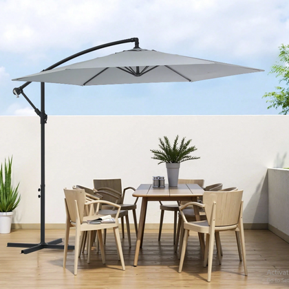 3m Garden Parasol Sun Shade Patio Banana Hanging Set Umbrella Cantilever