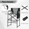 Camping Chair 116 cm Tall Directors Chair w/Bottom Mesh Bag & Storage Pocket